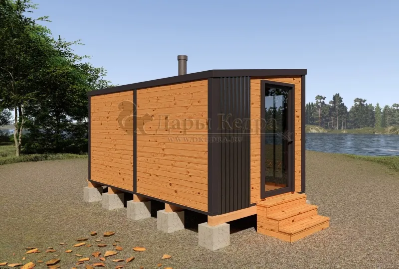 Каркасная баня «Лофт» из кедра 4х2,2 метра