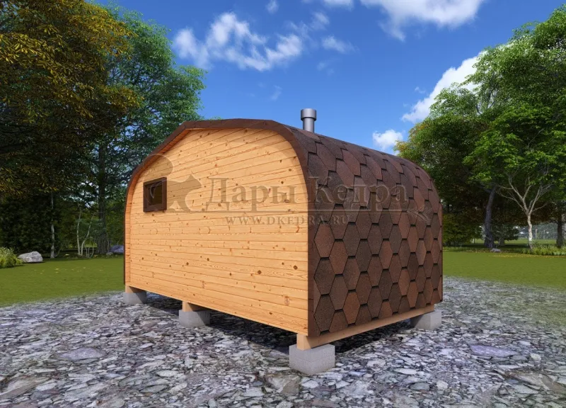 Баня «Викинг» из кедра 5х2,2 метра с боковым входом