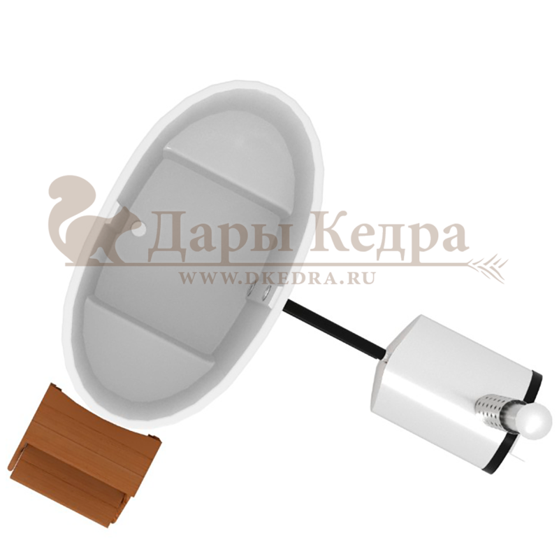 Финская овальная композитная купель с подогревом (с печкой)  «НОТА 98 с печью 25 квт»